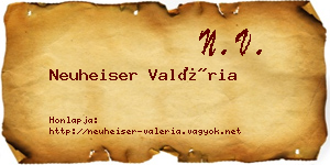 Neuheiser Valéria névjegykártya